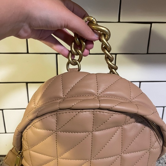 Zara Quilted tan Backpack - Picture 4 of 8